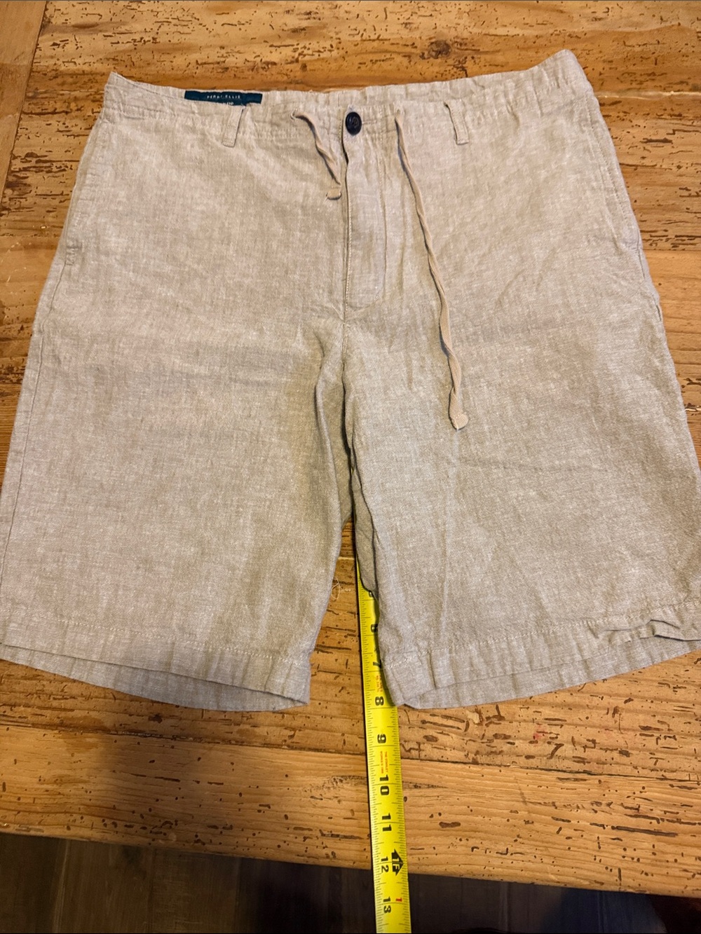Perry Ellis Linen-Blend Drawstring Shorts - Beige